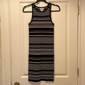 Carmen Marc Valvo Black and white striped dress
